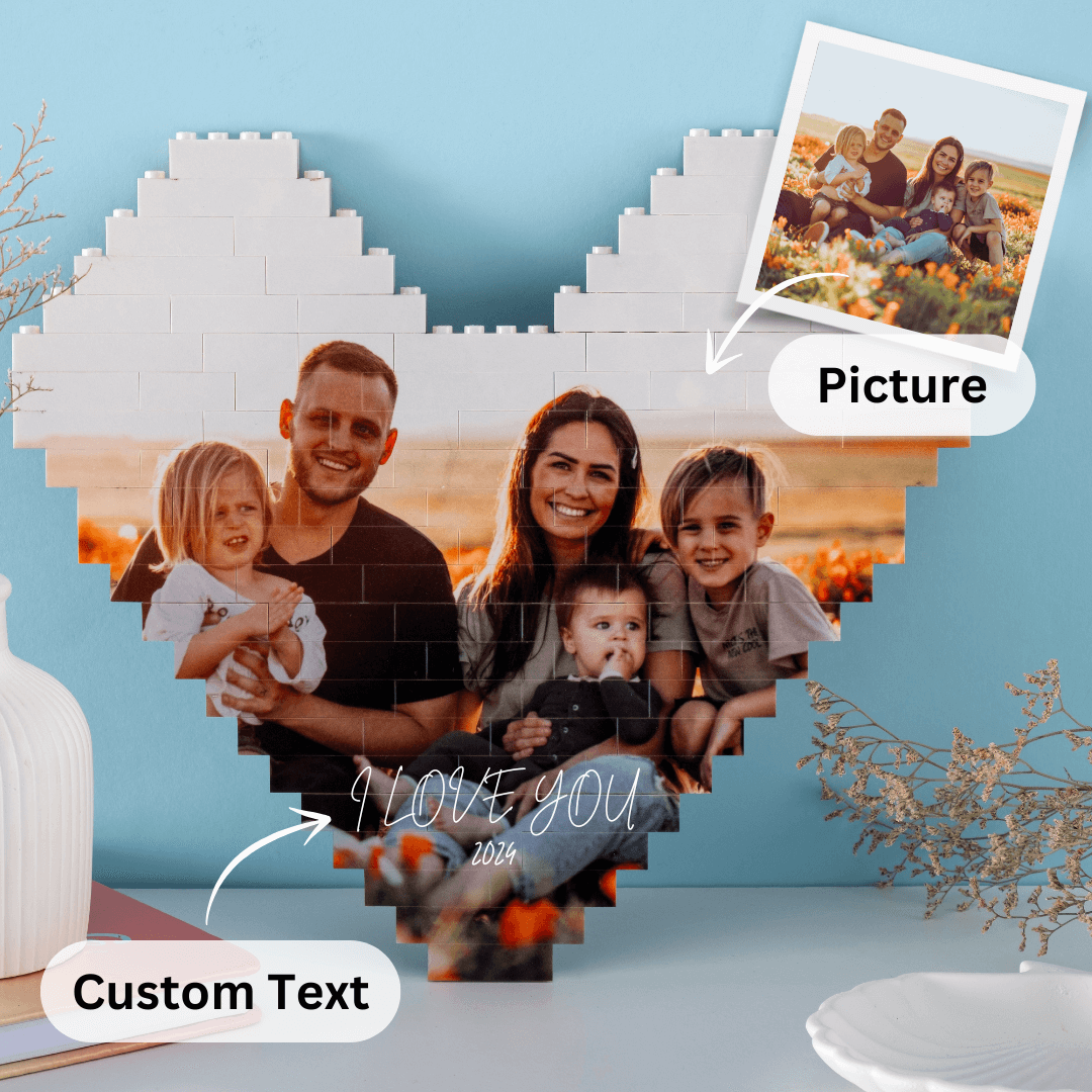 Photo Block Puzzle Personalized Gift Product Picture to Product Sample 2 with Custom Text