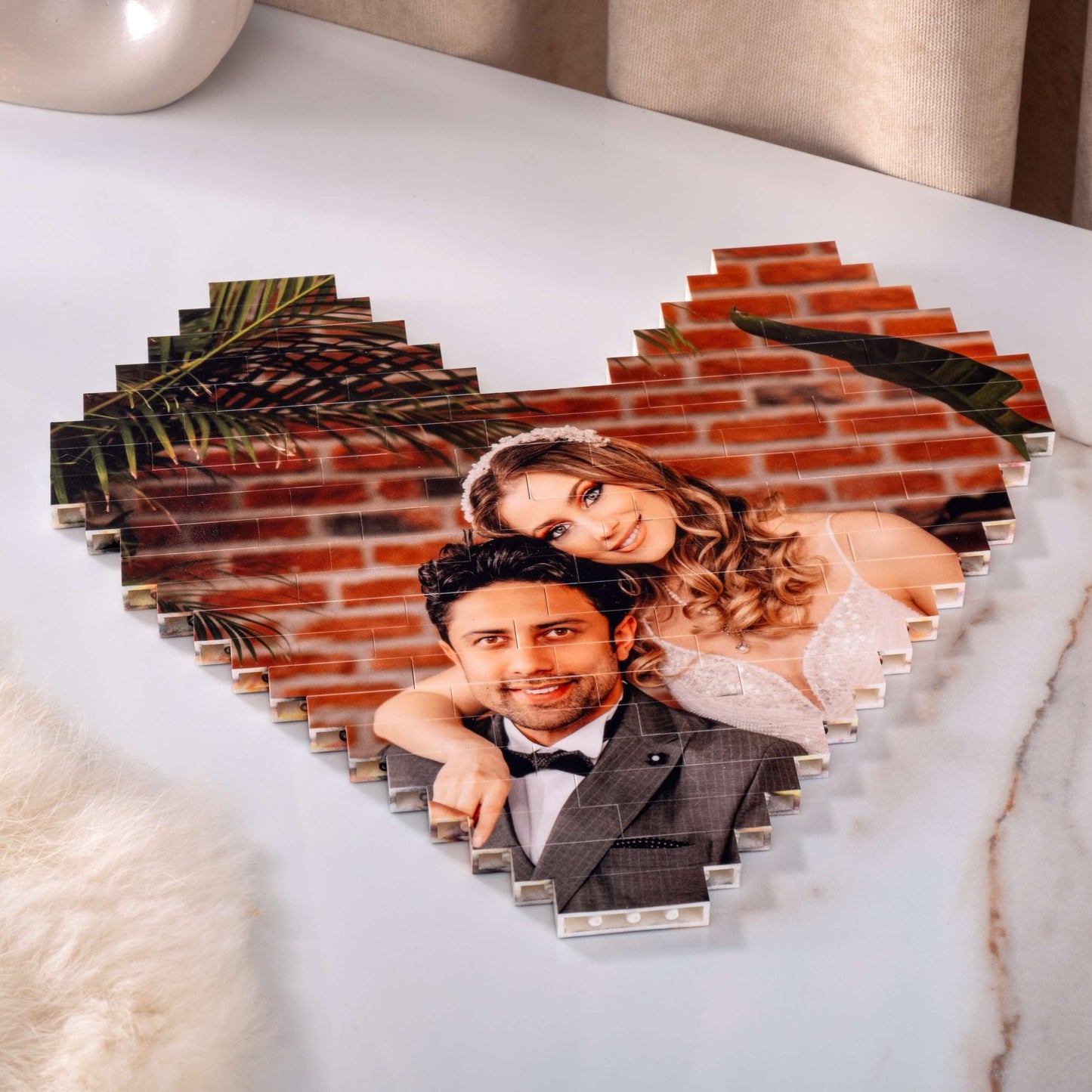 Photo Block Puzzle Personalized Gift Product Heart Shape Picture 1