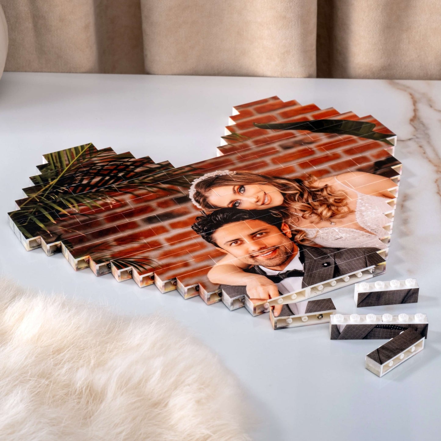 Photo Block Puzzle Personalized Gift Product Heart Shape Picture 2